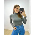 Blusa Manga Longa Gola Alta Cinza