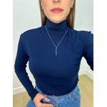 Blusa Manga Longa Gola Alta Marinho