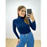 Blusa Manga Longa Gola Alta Marinho