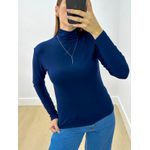 Blusa Manga Longa Gola Alta Marinho