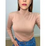 Blusa Manga Longa Gola Alta Nude