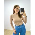 Blusa Manga Longa Gola Alta Nude
