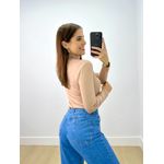 Blusa Manga Longa Gola Alta Nude