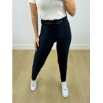 Calça Cirrê Com Cinto Preto