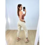 Calça Jogger Linho Longa Cru