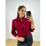 Camisa Cropped Bruna Cherry Red