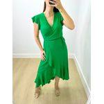 Vestido Midi Envelope Verde Bandeira