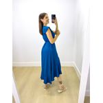 Vestido Midi Envelope Azul Petróleo