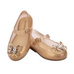 Mini Melissa Sweet Love Fly Baby Bege Glitter/Ouro