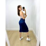 Saia Midi Jeans Com Fenda Frontal