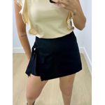 Short Saia Linho Com Amarração Preto