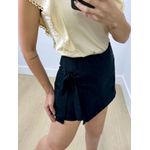 Short Saia Linho Com Amarração Preto