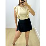Short Saia Linho Com Amarração Preto