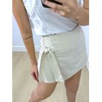 Short Saia Linho Com Amarração Cru