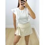 Short Saia Linho Com Amarração Cru