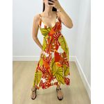 Vestido Midi Ster Estampado Vermelho