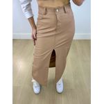 Saia Midi Couro Fake Romana Nude