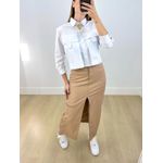 Saia Midi Couro Fake Romana Nude