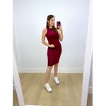 Vestido Midi Canelado Marsala