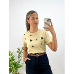T-shirt Corações 100% Algodão Bege