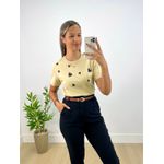 T-shirt Corações 100% Algodão Bege
