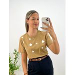 T-shirt Corações 100% Algodão Caqui