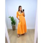 Vestido Longo Bianca Liso Laranja