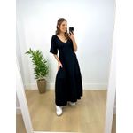 Vestido Longo Bianca Liso Preto