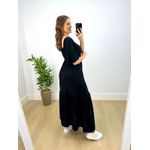 Vestido Longo Bianca Liso Preto