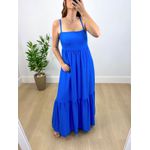 Vestido Longo Isadora Liso Azul