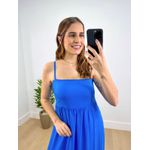 Vestido Longo Isadora Liso Azul