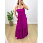 Vestido Longo Isadora Liso Fúcsia