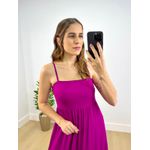 Vestido Longo Isadora Liso Fúcsia