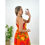 Vestido Mariah Estampa Floral Laranja
