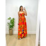Vestido Mariah Estampa Floral Laranja