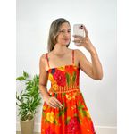 Vestido Mariah Estampa Floral Laranja
