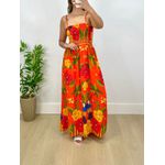 Vestido Mariah Estampa Floral Laranja