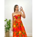 Vestido Mariah Estampa Floral Laranja