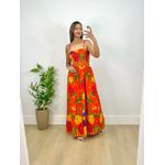 Vestido Mariah Estampa Floral Laranja