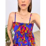 Vestido Mariah Estampa Pássaros Azul