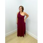 Vestido Nula Manga Plus Marsala