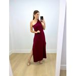 Vestido Nula Manga Slim Marsala