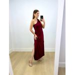 Vestido Nula Manga Slim Marsala