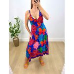 Vestido Midi Ster Estampa Floral Azul