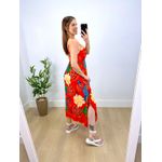 Vestido Midi Ster Estampa Floral Laranja