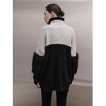 Blusa Em Tricot Com Pele Na Manga Preto Anselmi