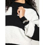 Blusa c/ Padronagem em Listras e Gola Polo Biamar Preta