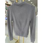 Blusa Malha Canelada Fio Pluma Cinza