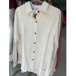 Camisa Over Viscolinho Bege Abenção