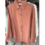 Camisa Over Viscolinho Bege Abenção